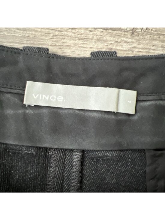 Vince High Waist Flannel Wool Trousers Cropped Length Dark Gray Womens 6 - Picture 3 of 14